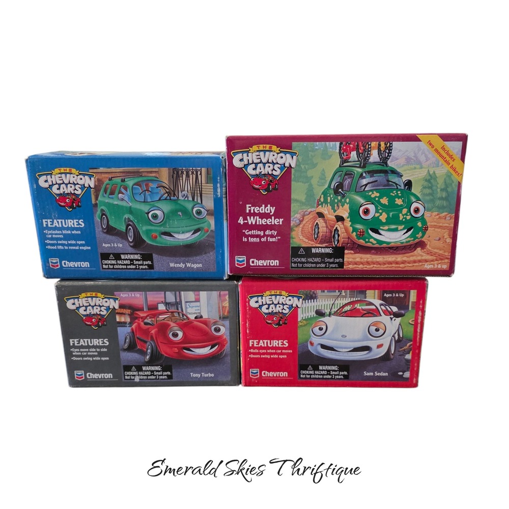 Vintage Chevron Cars Wendy Wagon Tony Turbo Sam Sedan Freddy 4 Wheeler free ship